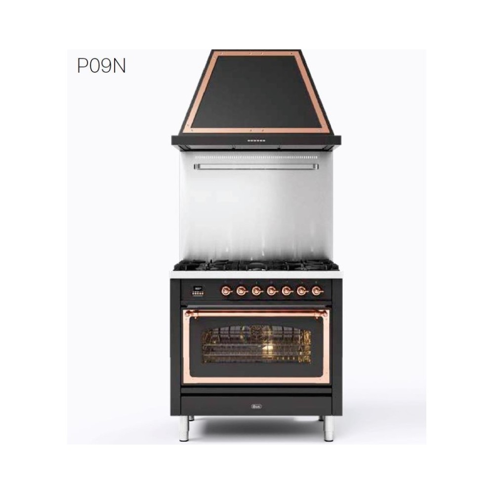 ILVE Nostalgie P09N - Configurable 90 cm Range, 6 Gas Burners & Professional 97L Multifunction Oven A+