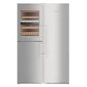 Side-by-side refrigerator with integrated wine cellar
