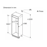 Neff: Built-in Combined Refrigerator, 193.5 x 70.8 cm with Flat Hinge