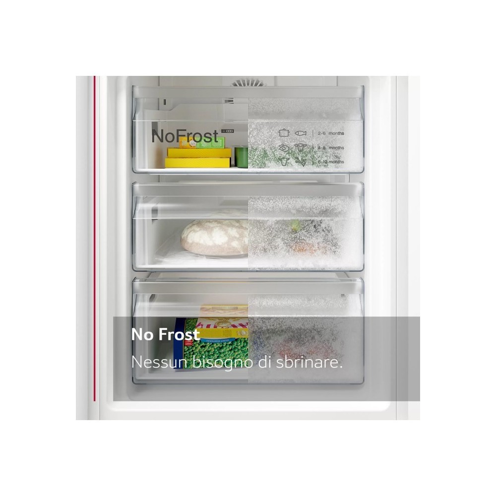 Neff: Built-in Combined Refrigerator, 193.5 x 70.8 cm with Flat Hinge