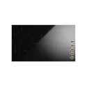 Induction hob with 90 cm knobs : colours - BK Black glossy, Knob and handrail finishing - Brass