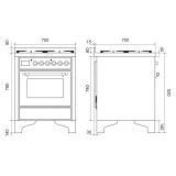ILVE M07N – Freestanding Cooktop 70 cm, 4 Gas Burners, Electric Oven with TFT Touch Display