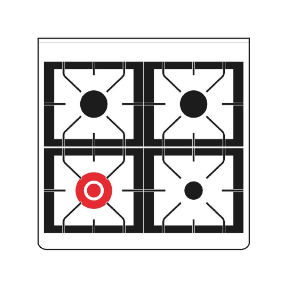 ILVE M07N – Placa de cocción libre 70 cm, 4 quemadores de gas, horno eléctrico con pantalla TFT táctil