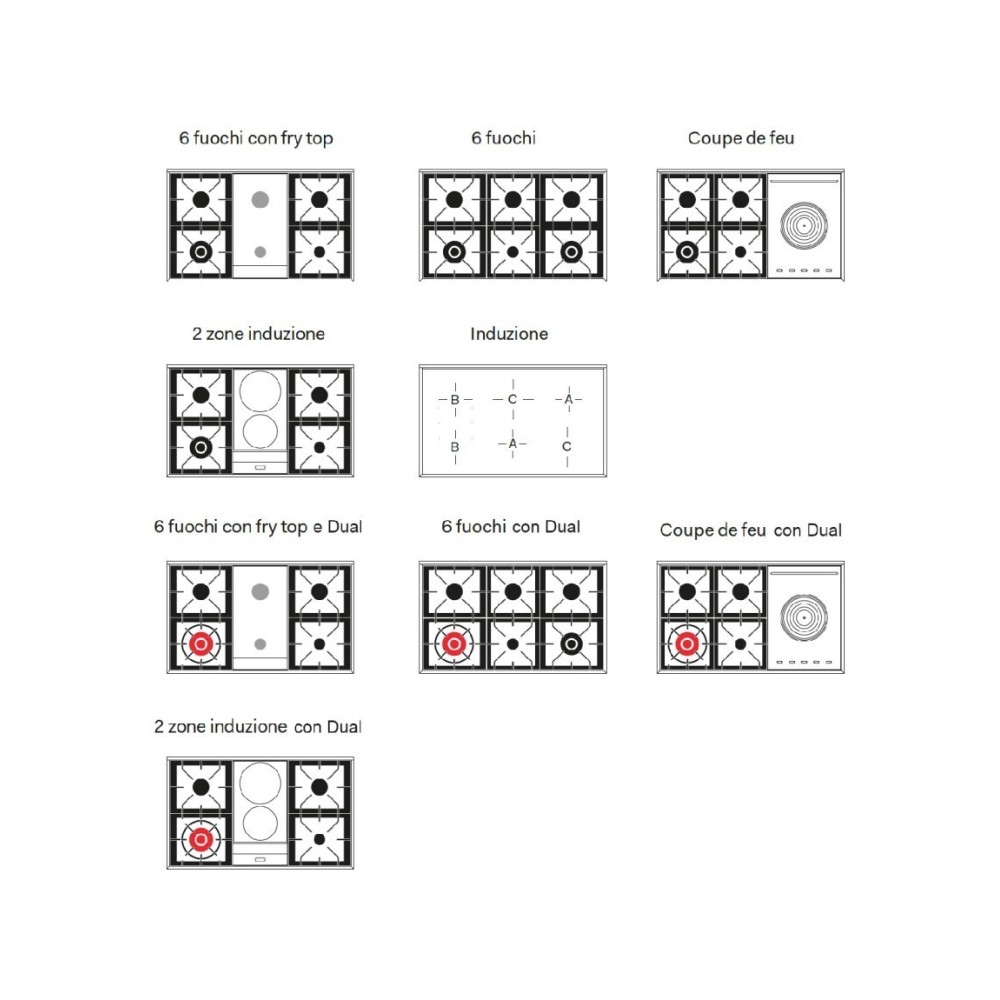 Entdecken Sie die 100-cm-Ilve-Küche mit Doppelbackofen und Gas- oder Induktionskochfeld!