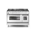 Ilve P12W Kitchen: 120cm, Variable Colors & 2 Gas/Induction Ovens : colours - s.Steel SS, HOB CONFIGURATION - Ilve 7 burners, Knob and handrail finishing - Satinate
