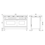 发现厨房传统: Ilve P15W 150cm,可变颜色和2个燃气供给.