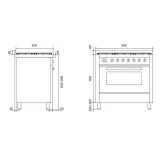 Cottura Pro Line di Ilve in Grigio Lusso: 90 cm con Finiture Nero Opaco