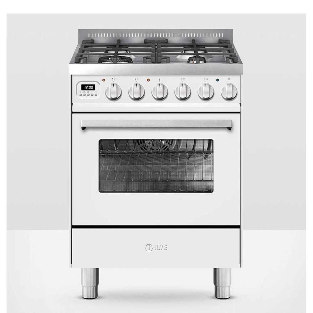 Cuisine avec plaque de cuisson gaz Ilve 60 cm en 5 couleurs.