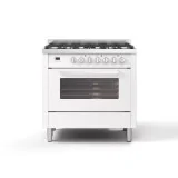 Cuisine avec plaque de cuisson gaz Ilve 90 cm en 5 couleurs.