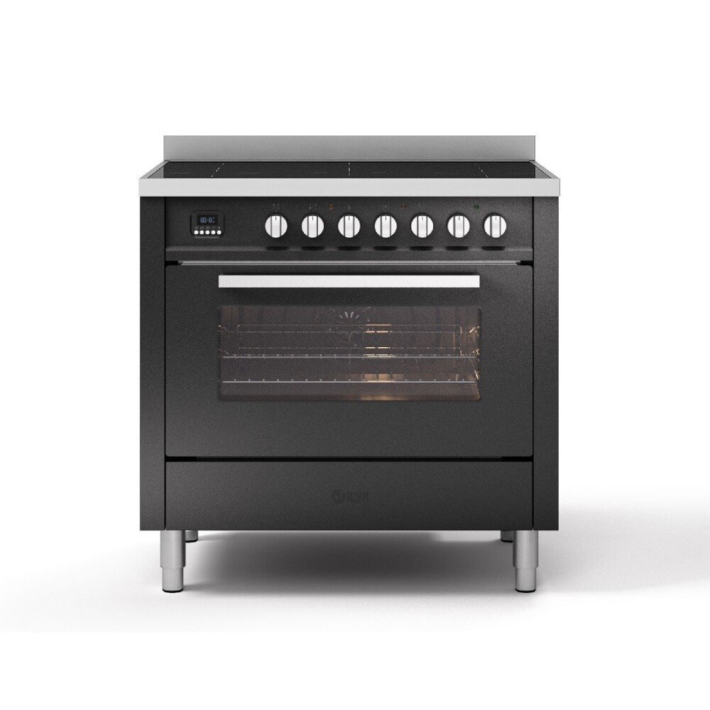 Cuisine avec plaque de cuisson gaz Ilve 90 cm en 5 couleurs.