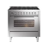 Cuisine avec plaque de cuisson gaz Ilve 90 cm en 5 couleurs.