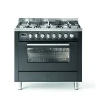 Cuisine avec plaque de cuisson gaz Ilve 90 cm en 5 couleurs.