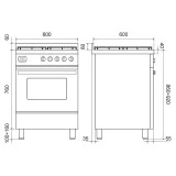 Cucina con Piano Cottura a Gas Ilve da 90 cm in 5 Colori.