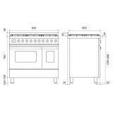 Ilve Pro Line 90см LD09 | Индукция, газ или Fry Top | Двойная духовка