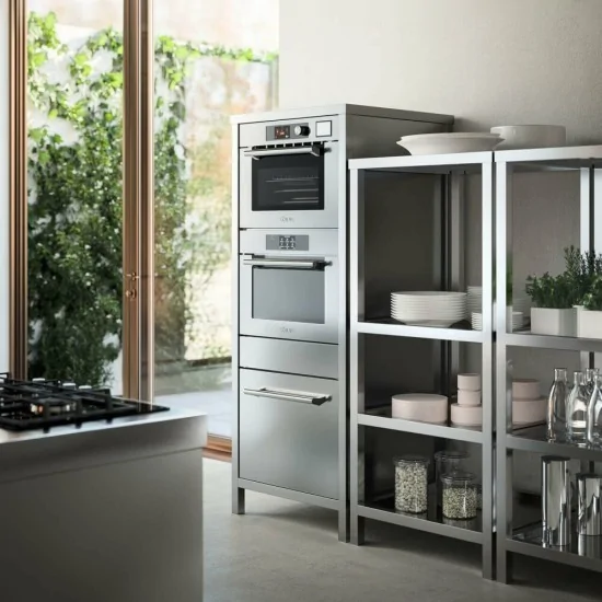 Edelstahl Star Column ILVE CSTAR/SS mit Ultracombi Backofen und Knopf