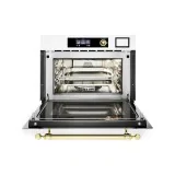 Ilve : Four compact à trois voies avec air chaud, vapeur et micro-ondes de différentes couleurs.