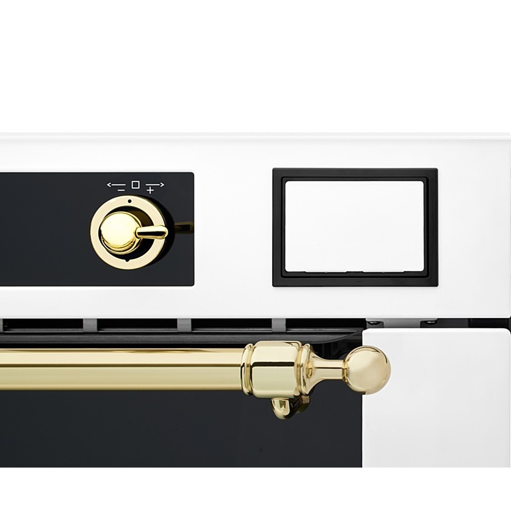 Ilve: Compact three-way oven with hot air, steam and microwave in various colours.