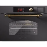 Ilve: Compact three-way oven with hot air, steam and microwave in various colours.