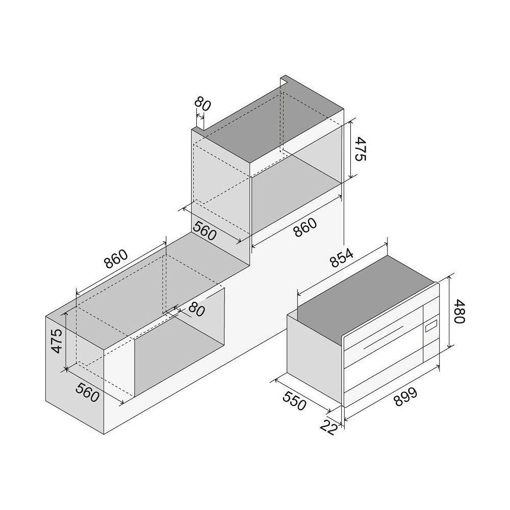 Forno Incasso Elettrico in Acciaio Inox, 97LT, 30-300°C