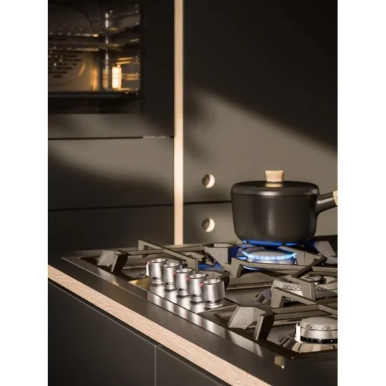 ILVE HCPMT95D/SS Piano Cotttura 90 cm, 5 Cookers, Double Burner, Total Black |MISUMI Duegstore.com