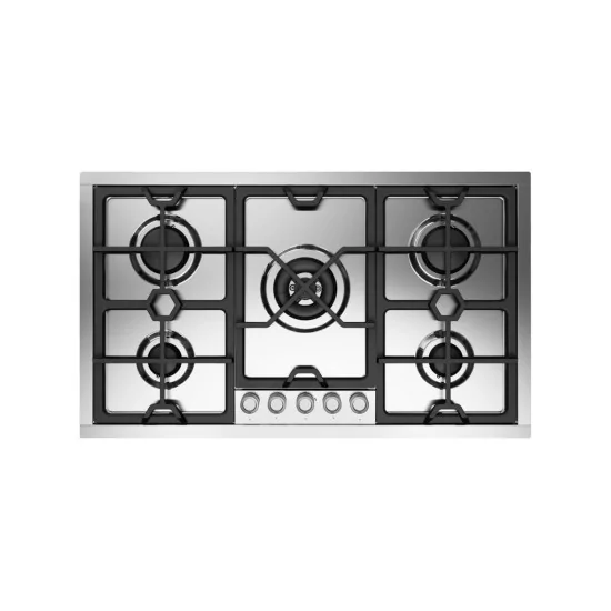ILVE HCPMT95D/SS Piano Cottura 90 cm, 5 Cookers, Dual Burner, Total Black | Duegstore.com