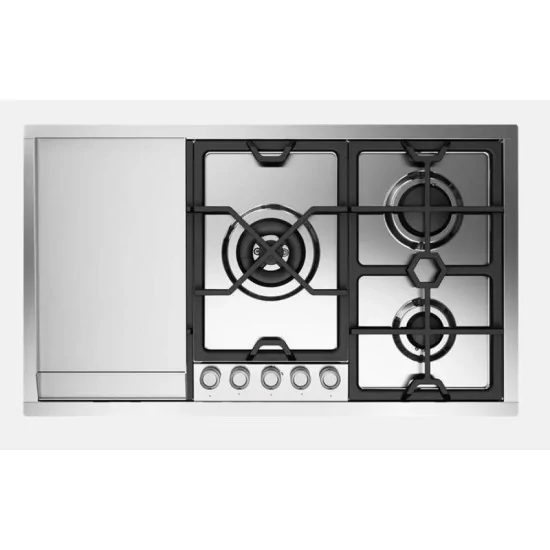 ILVE HCPMT95FD/SS Piano Cottura 90 cm, 5 Fuochi, Fry Top e Bruciatore Dual | Duegstore.com