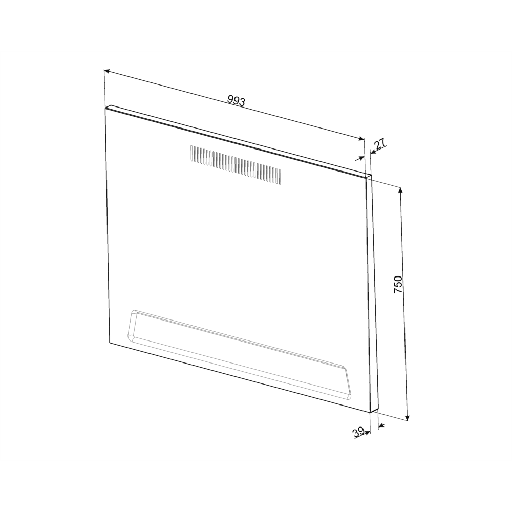Schienale nero,100cm, per cucine Victoria TR103