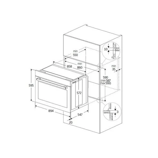 Backofen Beko BBWM12300X 90 cm | Fortgeschrittene Technologie und modernes Design | Prestshop
