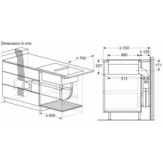 Neff V68PYX4C0: Индукционная варочная панель со встроенной вытяжкой 80 см