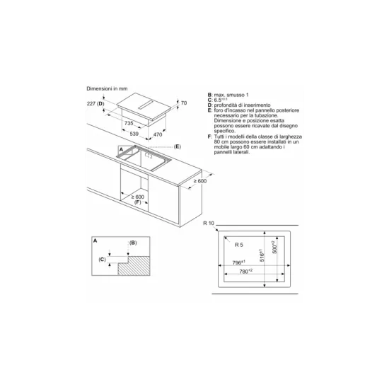 Neff V68PYX4C0: Индукционная варочная панель со встроенной вытяжкой 80 см