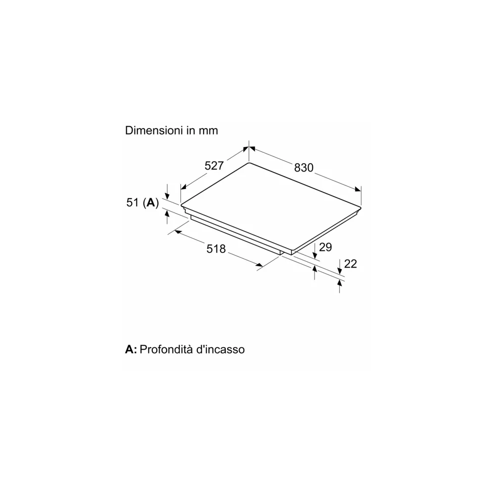 Piano induzione 80 cm Flex profili e Twistpad Graphite Grey