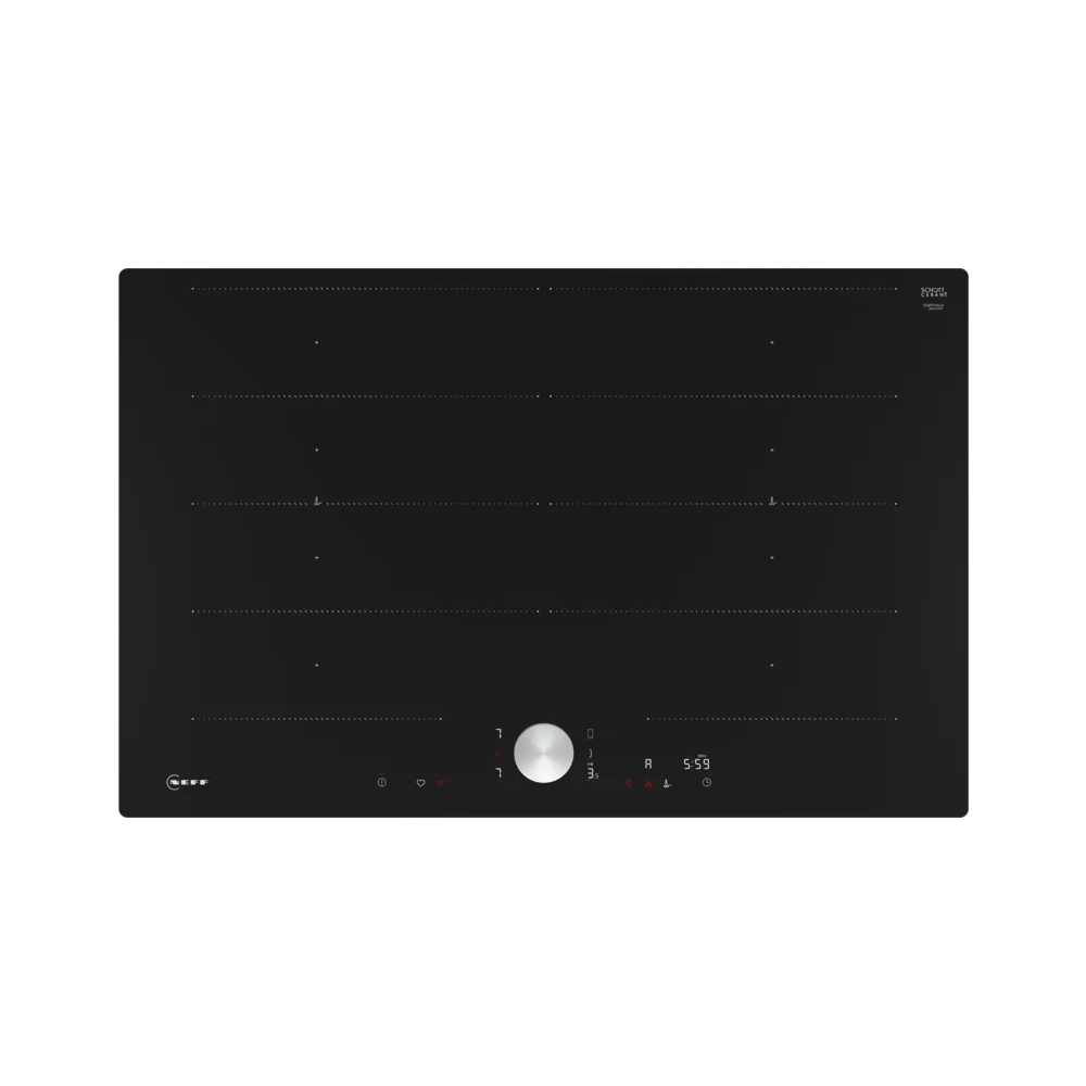 Plaque de cuisson Neff FlexInduction affleurante de 80 cm avec TwistPad en vitrocéramique.