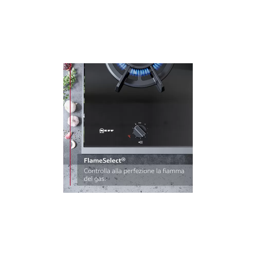 Piano cottura a gas Domino Neff N23YS29S0 | 30 cm | Vetroceramica | Nero | Cucina con stile e precisione
