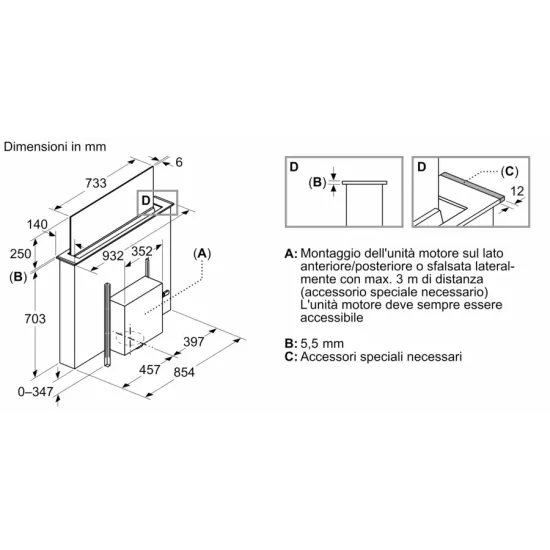 Capota telescópica de piso Neff I98WMM1Y7 Silencio 90 cm Silencio Diseño Flex ← Elimina vapores y olores en la cocina con estilo