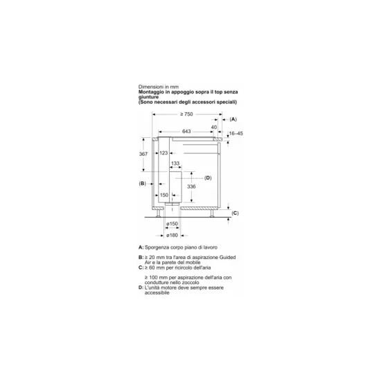 Hotte télescopique à poser Neff I88WMM1Y7 | 80 cm | Conception flexible | Éliminez les fumées et les odeurs dans la cuisine avec