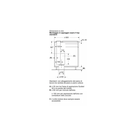 Hotte télescopique à poser Neff I88WMM1Y7 | 80 cm | Conception flexible | Éliminez les fumées et les odeurs dans la cuisine avec