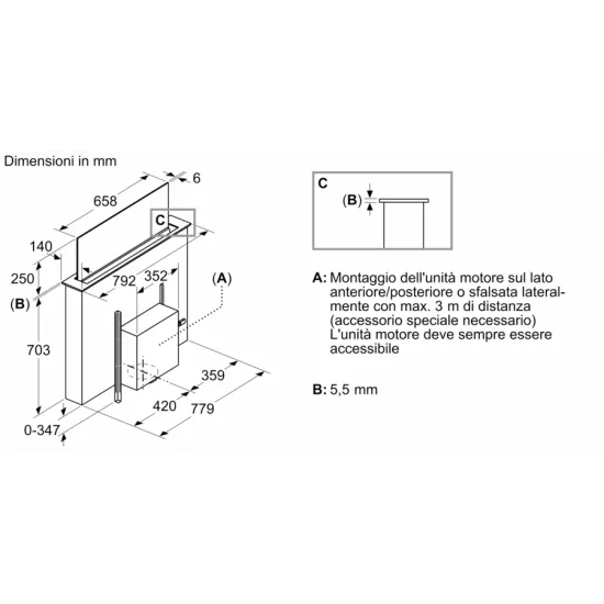 Hotte Îlot Télescopique Neff 80 cm en Verre, à encastrer avec le dessus : La solution innovante !