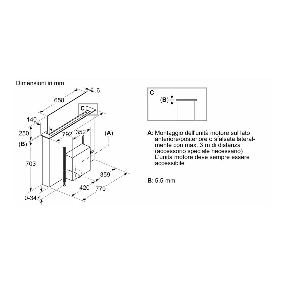 Hotte Îlot Télescopique Neff 80 cm en Verre, à encastrer avec le dessus : La solution innovante !