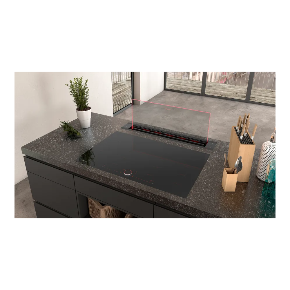 Cappa telescopiche da piano 80 cm Montaggio a filo