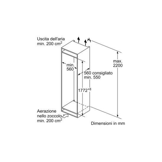 Neff Einbaukühlschrank 60 cm: NOFROST, flache Scharniere