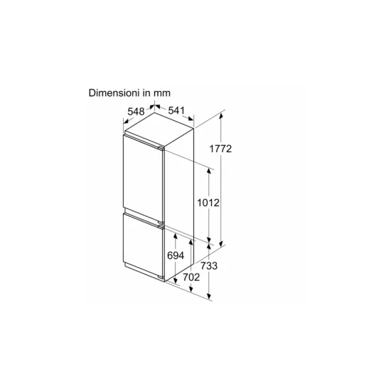 Встроенный комбинированный холодильник 177,2 x 54,1 см, плоская молния