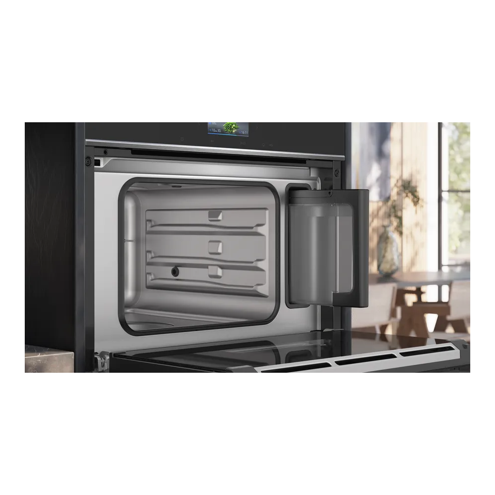 Découvrez la polyvalence du four vapeur encastrable compact Noir 60 x 45 cm de Siemens