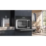 Scopri la versatilità del forno compatto a vapore da incasso 60 x 45 cm Nero di Siemens