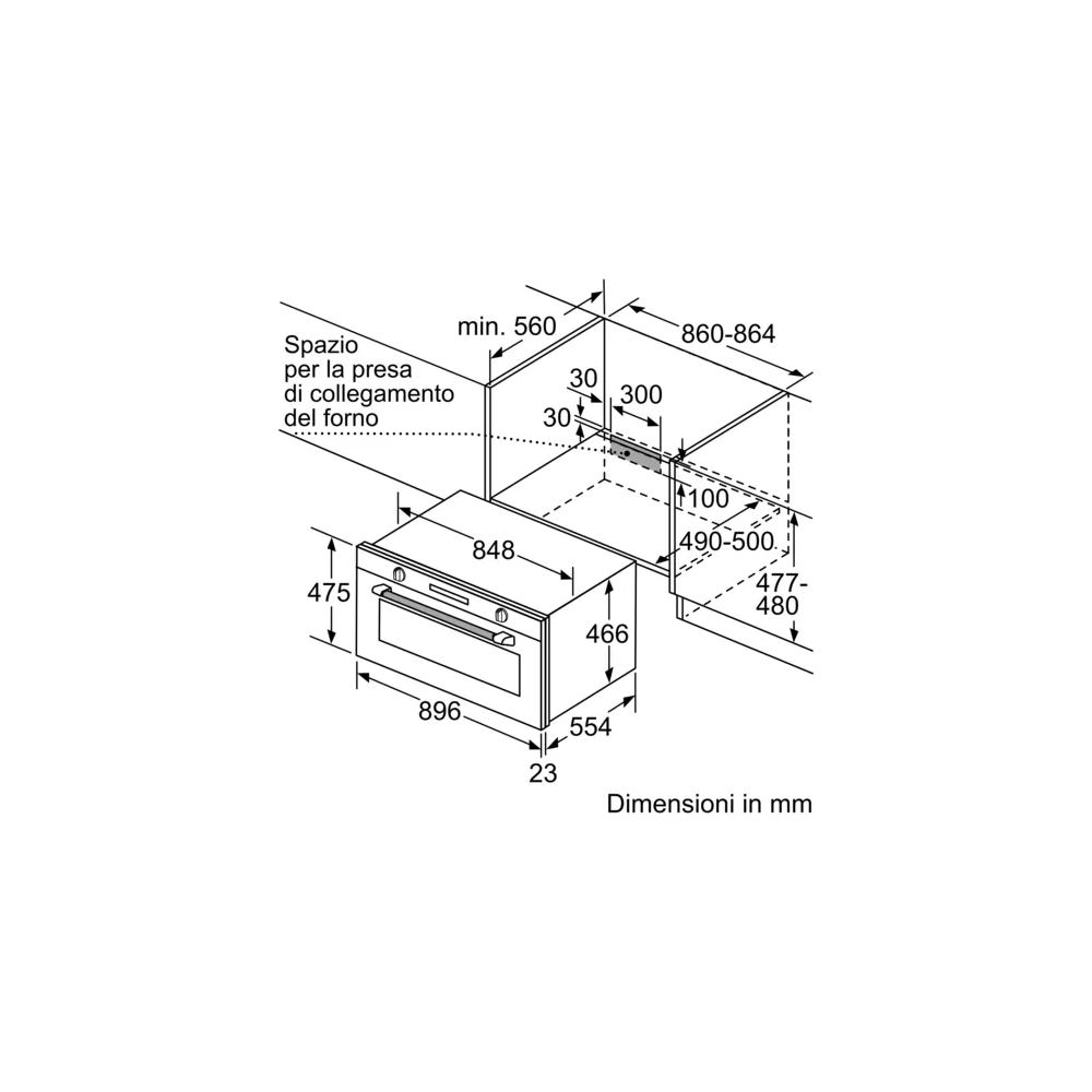 Siemens : Four multifonction 90 cm en noir et acier inoxydable.