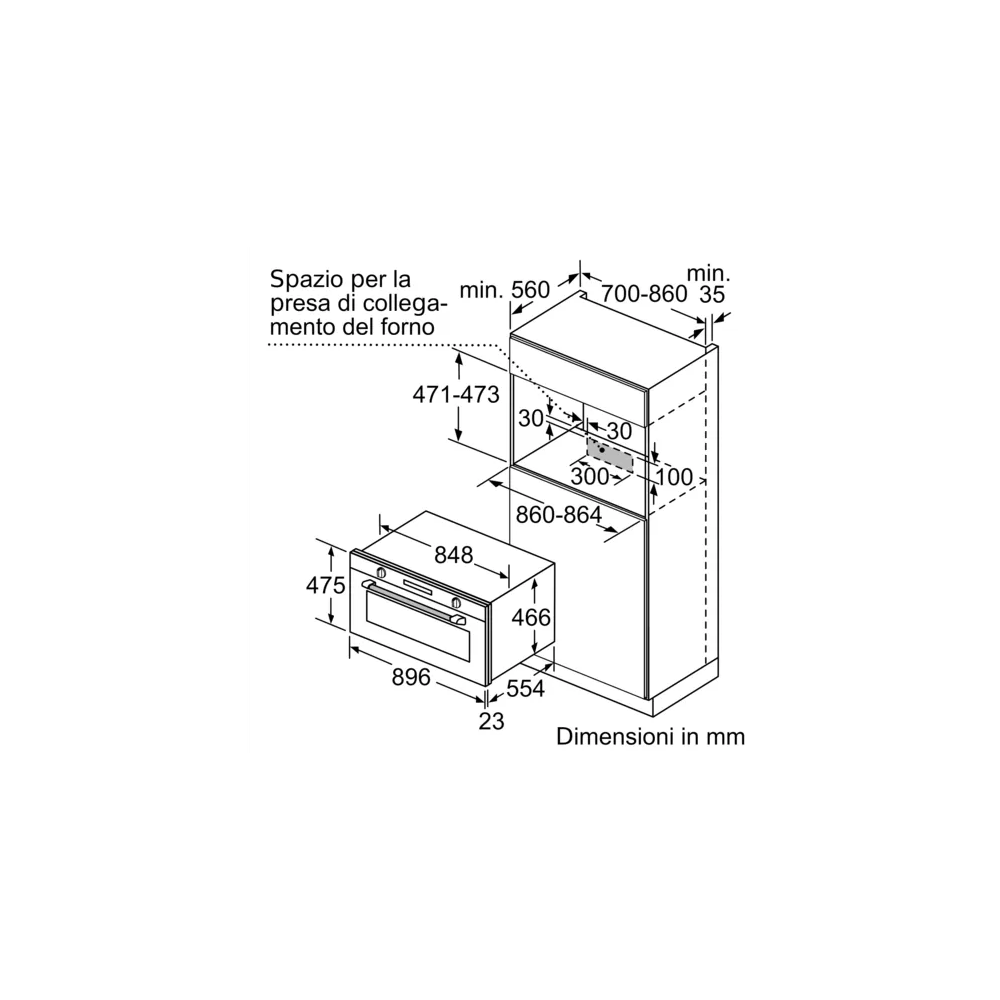 Siemens: 90 cm Multifunction Oven in Black and Stainless Steel.