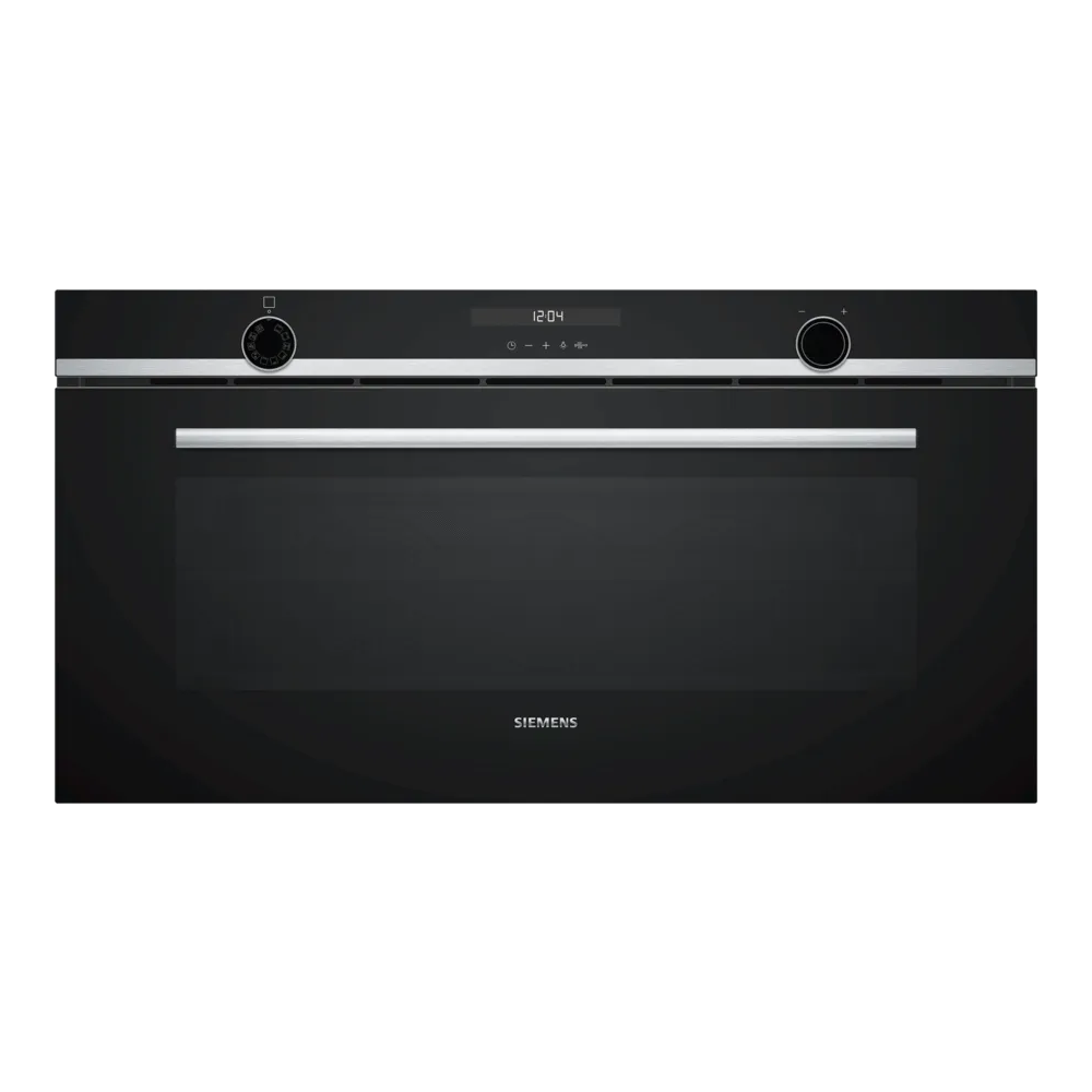 Siemens : Four multifonction 90 cm en noir et acier inoxydable.