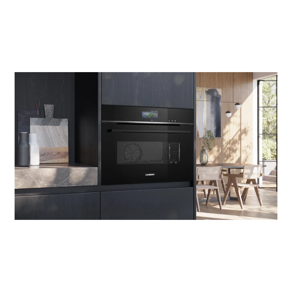 Four vapeur encastrable compact 60x45 cm Noir Siemens : Une touche d'élégance et d'innovation