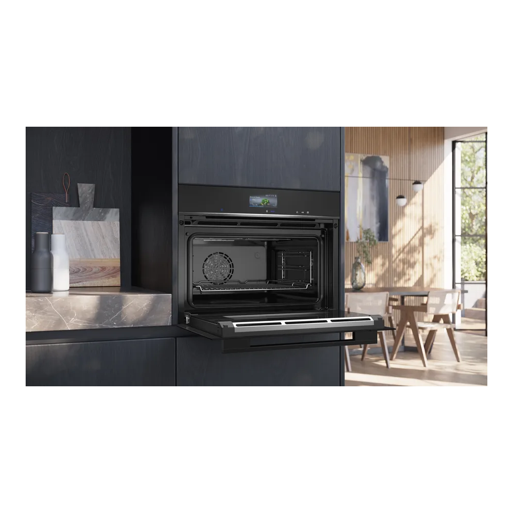 Four vapeur encastrable compact 60x45 cm Noir Siemens : Une touche d'élégance et d'innovation