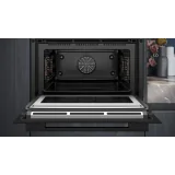 Forno compatto combinato con microonde da incasso Nero