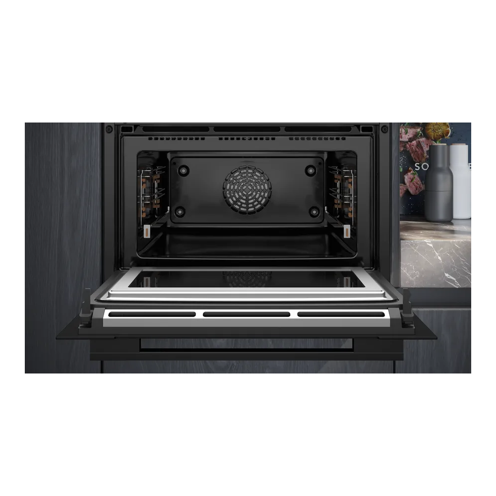 "Siemens Combination Compact Oven fits 60x45 cm for seamless integration" CM778GNB1B